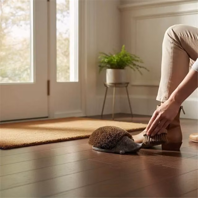 Nordara Cast Iron Hedgehog Shoe Scraper with Brush in Brown and Bronze – 1