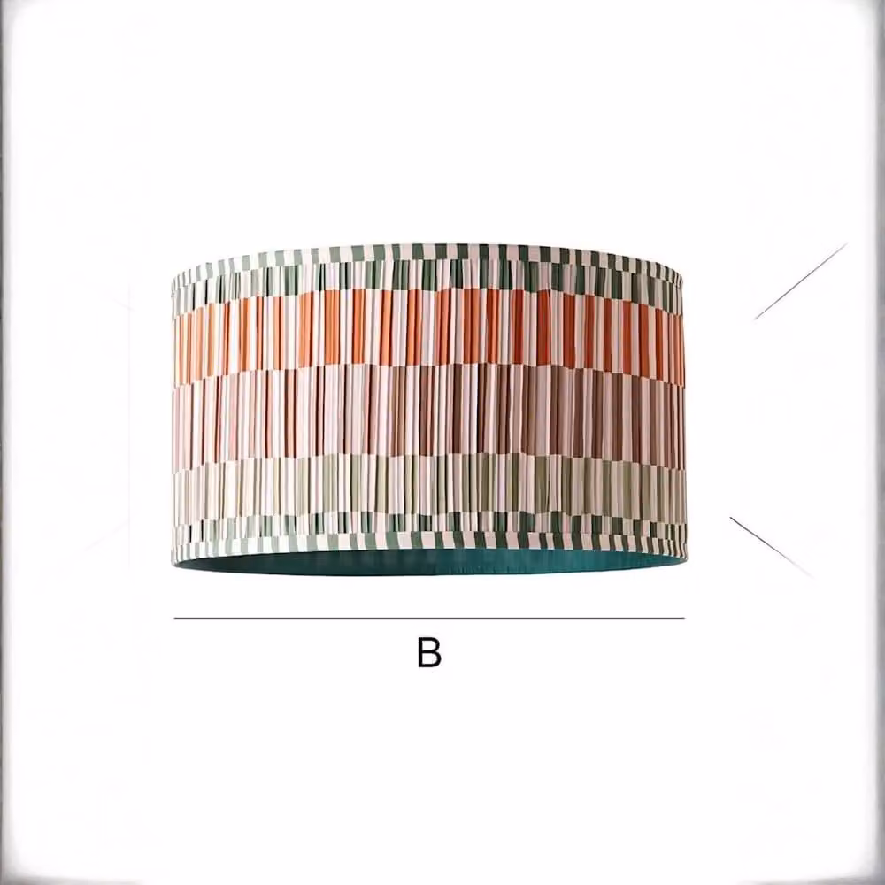 SPETLEK Multicolour Fabric Drum Ceiling Lamp, W/D/H: 25 x 25 x 15 cm – 2