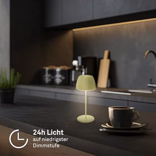 Briloner Riffle Mini Rechargeable LED Table Lamp, Green, W/D/H: 8.5 x 8.5 x 20 cm – 5