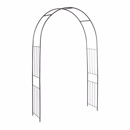 Esschert Design Black Metal Rose Arch Climbing Frame Support H: 217.5 cm, W: 152.49 cm, D: 37.0 cm – 1