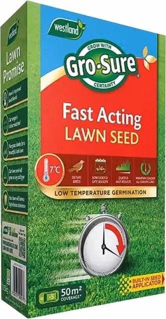 Westland Gro-Sure Fast Acting Lawn Seed, 1.5kg, Green