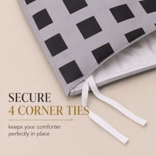Grace 4 Piece Microfibre Reversible Duvet Cover Set with Matching Fitted Sheet in Black or Grey – 8