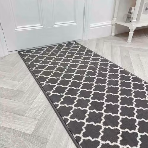 runrug Avanti Hallway Runner Rug, Grey, W: 60 cm, L: 300 cm