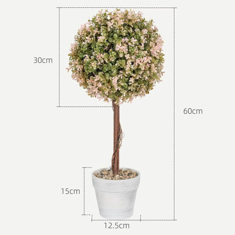 STILVORA Set of 2 Artificial Murraya Plants in Pink Pots, Height: 60 cm – 3