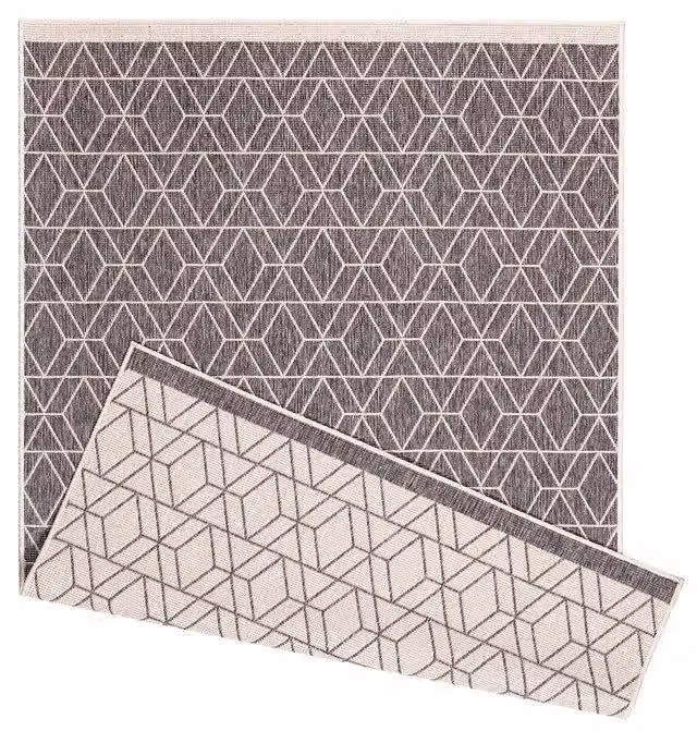 THE RUGS Reversible Blue Diamonds Design Duo Weave Outdoor Rug, W: 120 cm, L: 170 cm – 2