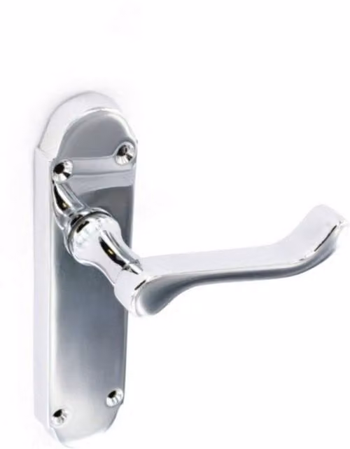 Securit Latch Handle Pack of 2 in Silver and Chrome