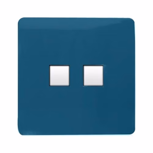Trendi Switch 2 Gang RJ45 Cat 6 Ethernet and Telephone Secondary Sockets in Midnight Blue
