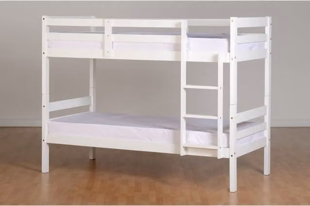 Seconique Panama 3ft Bunk Bed in White, Solid Wood