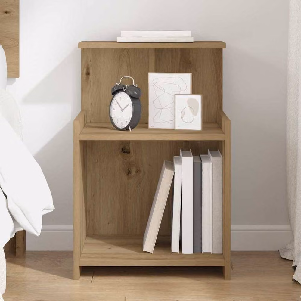 Berkfield Home Artisan Oak Bedside Cabinet in Brown, W/D/H: 40 x 35 x 60 cm – 2