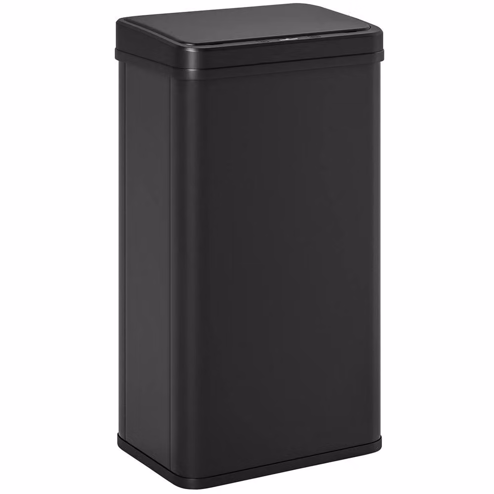 NESTLUNE Black 50l Stainless Steel Sensor Kitchen Bin, Fingerprint Proof, H 100 cm x W 15 cm x D 15 cm – 3