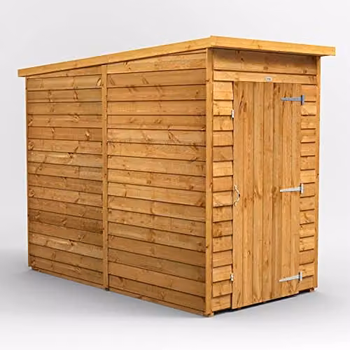 Powersheds Premium Pent Overlap Wooden Storage Shed in Natural Brown – 1