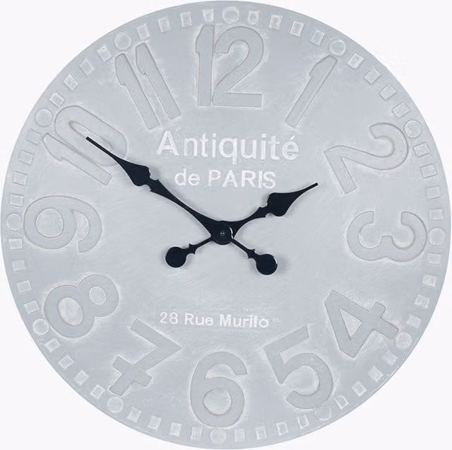 Pacific Lifestyle Minimalist Round Wood Analog Wall Clock in Grey