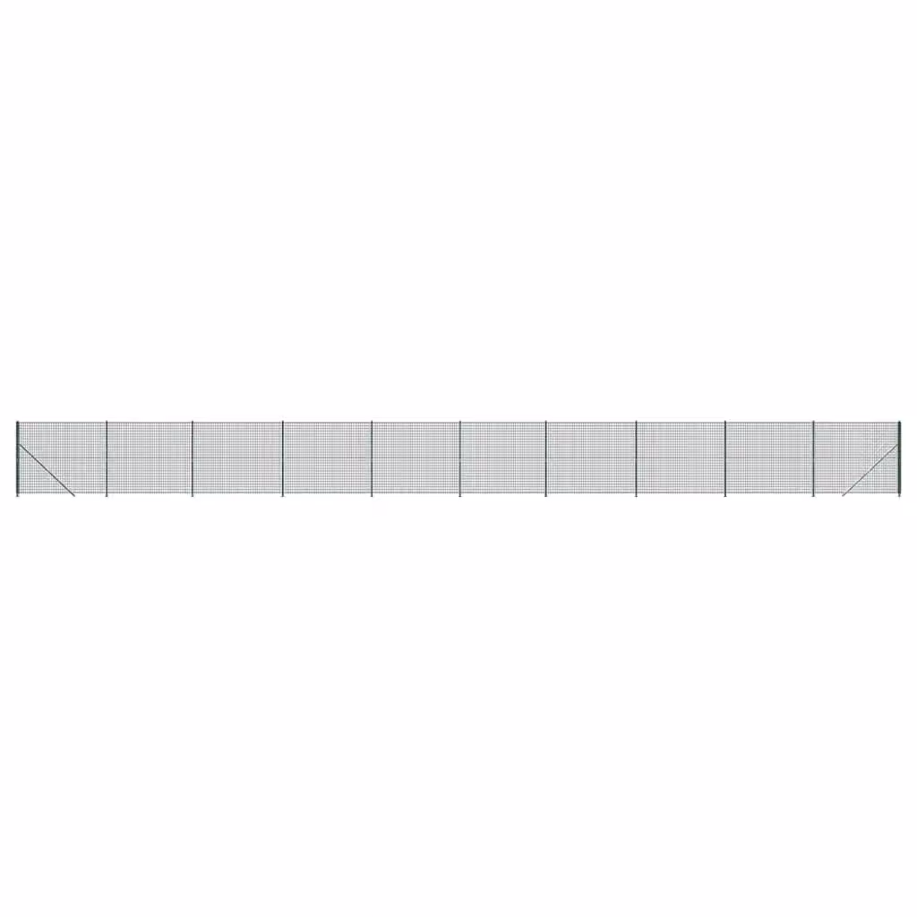 Berkfield Home Green PVC Coated Steel Wire Mesh Fence with Flange, H: 1.6 m x L: 25 m – 2