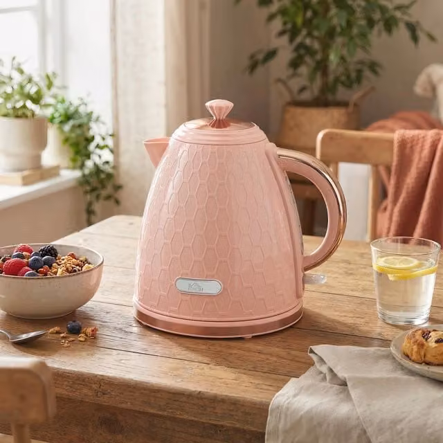 HOMCOM Fast Boil Electric Kettle, 1.7 l, 2500 W, Pink