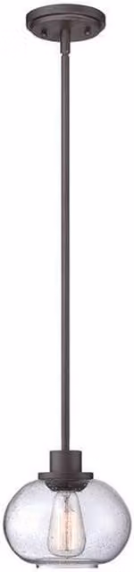 Elstead Trilogy Dome Ceiling Pendant Light in Old Bronze with Transparent Glass and E27 Socket