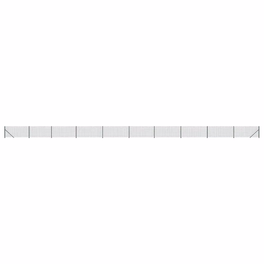 Berkfield Home Green PVC Coated Steel Wire Mesh Fence with Flange, 1 x 25 m – 2