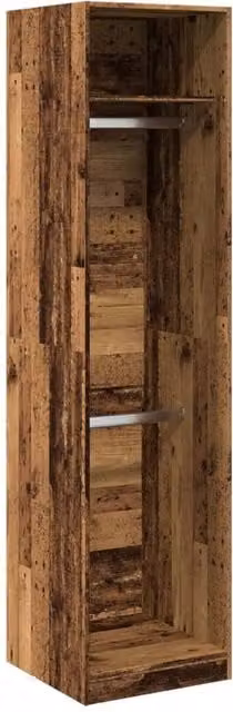 Berkfield Home Old Wood Wardrobe in Brown, W/D/H: 50 x 50 x 200 cm