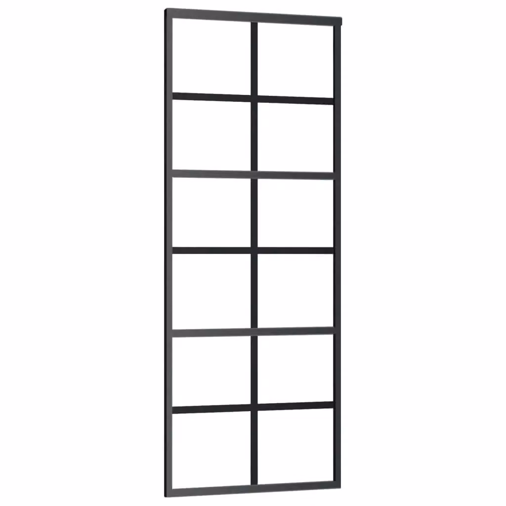 Berkfield Home Sliding ESG Glass and Aluminium Door, Black, W: 76 cm, H: 205 cm – 2