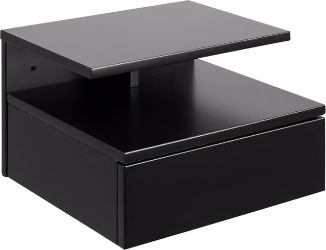 Furniture To Go Ashlan Modern Bedside Table with 1 Drawer in Black