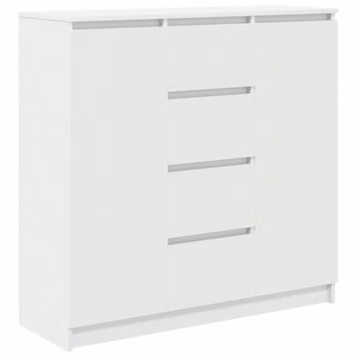 vidaXL Modern White Sideboard with Drawers in Engineered Wood, W/D/H: 100.5 x 35 x 98.5 cm