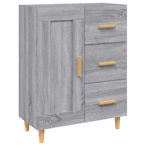 vidaXL Grey Sonoma Sideboard in Engineered Wood, W/D/H: 69.5 x 34 x 90 cm