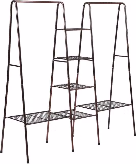Garden Sanctuary Modern Metal Clothes Rail in Bronze