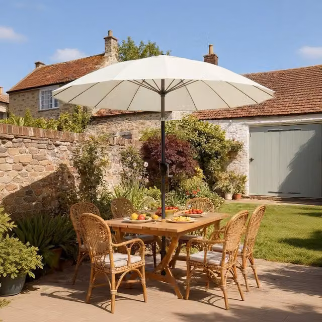 Outsunny 2m Shanghai Garden Parasol Umbrella with Fibreglass Ribs and UPF 50+ Protection