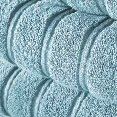 Christy Antalya 4 Piece Luxury Turkish Cotton Bath and Hand Towel Set in Blue, 600GSM – 3