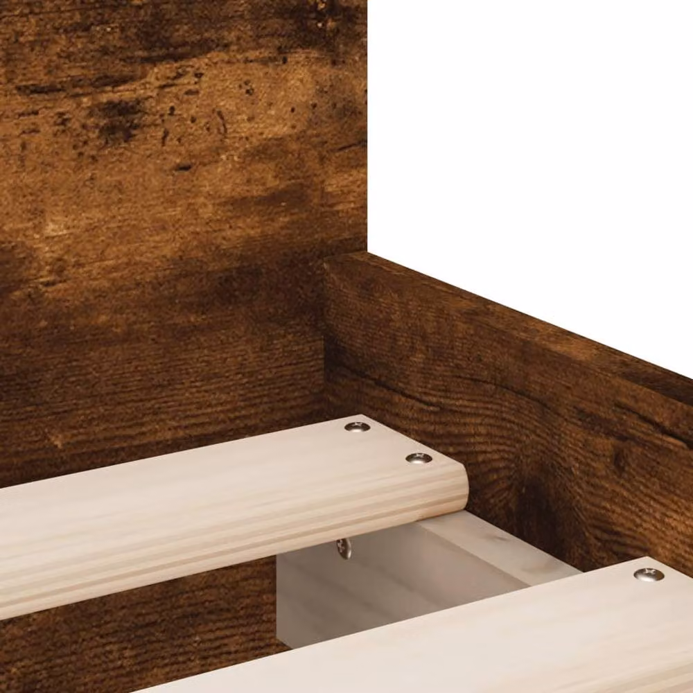 Berkfield Home Small Single Bed Frame in Smoked Oak Brown with Drawers, W: 75 cm, L: 190 cm – 4