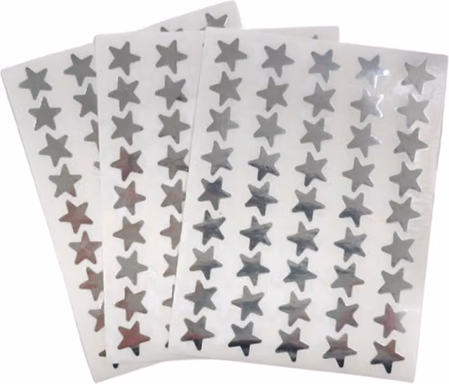 Janrax Pack of 1620 Silver Foil 15mm Self-Adhesive Stars