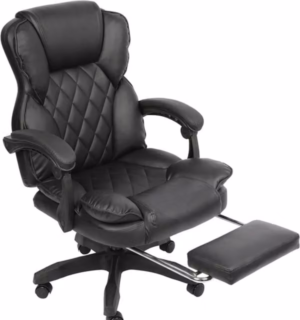 Alivio Black Executive Office Chair with Synthetic Leather Padding and Headrest