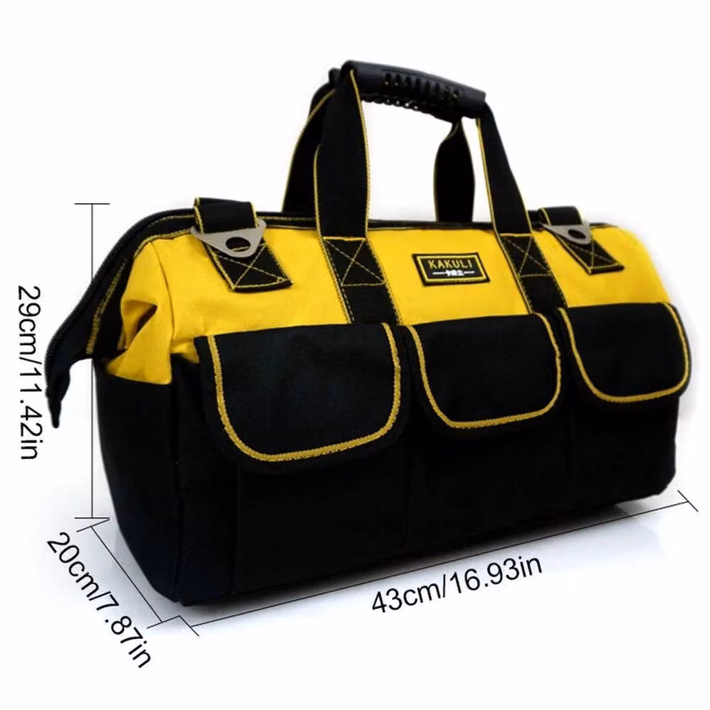 Kelvenix 20 inch Multi Pocket Tool Bag with Hard Base in Black, W: 52 cm, H: 29 cm, D: 3 cm – 2