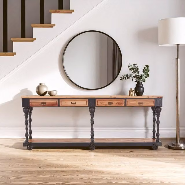 Orsina 4 Drawer Console Table in Black