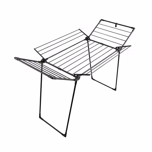 Swan Stealth Multi-Wing Indoor and Outdoor Clothes Airer in Black with 19m Drying Space – 1