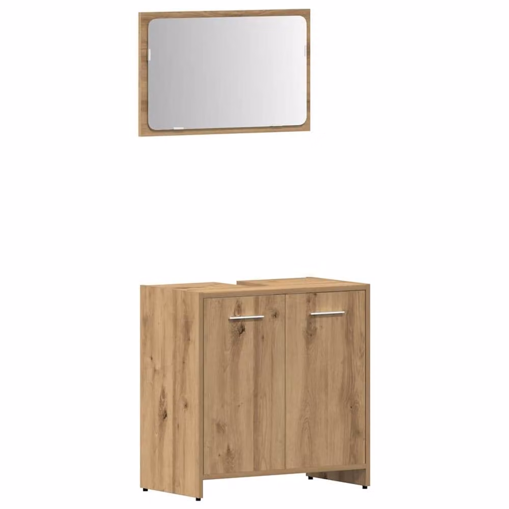 Berkfield Home 4 Piece Modern Bathroom Furniture Set in Artisan Oak Brown – 2