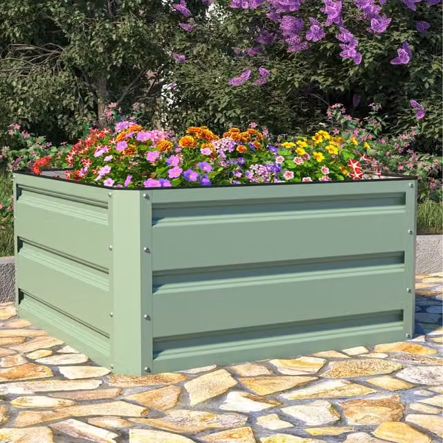 Garden Life Metal Raised Garden Bed in Green, 108l