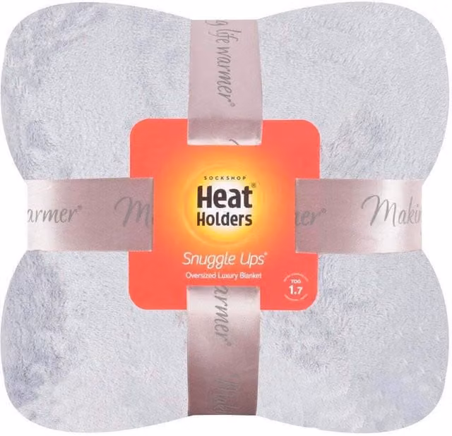 Heat Holders Fluffy Grey Fleece Blanket for Adults