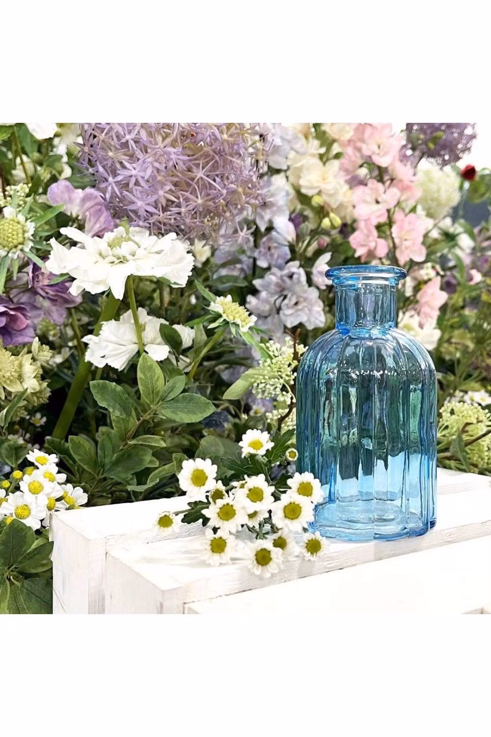KDMD Blue Flora Glass Bottle Vase, 6 Pack, Height: 13.7 cm – 2