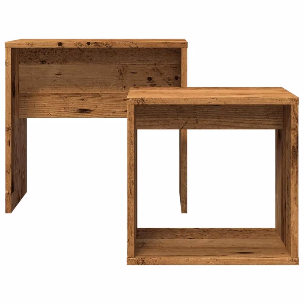 Berkfield Home Nesting Coffee Tables, Set of 2, Brown Rustic Engineered Wood – 4