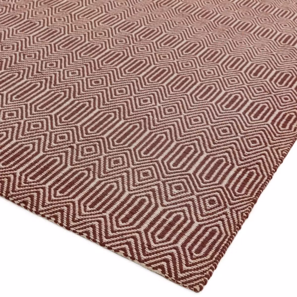 The Rug Shop UK Handmade Modern Geometric Wool Flat Weave Rug in Red, W: 200 cm, D: 300 cm – 2