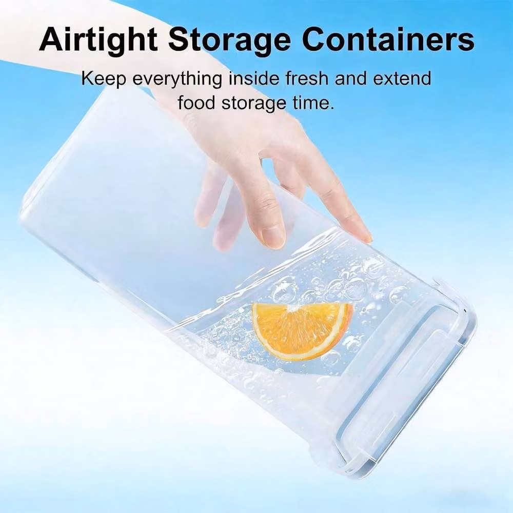 EONLION Set of 4 Airtight and Leakproof Cereal Food Storage Containers, 4 l each, Clear – 4