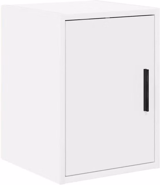 Berkfield Home White Wall Mounted Garage Cabinet with Hinged Doors and Internal Shelves