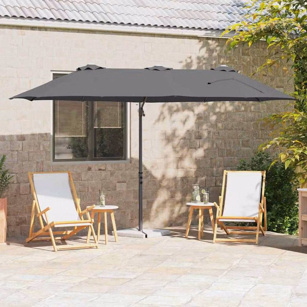 Berkfield Home Garden Cantilever Parasol in Anthracite Grey, W/D/H: 372 x 198 x 253 cm – 2