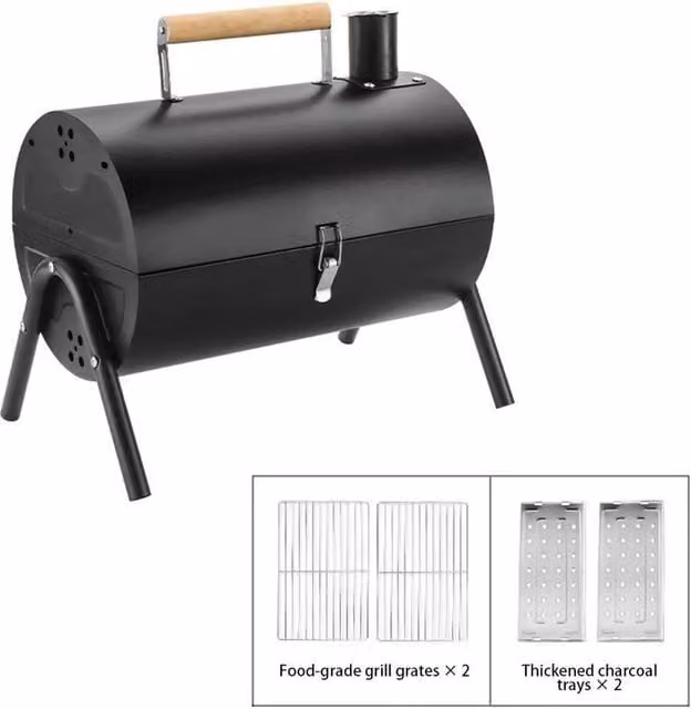 NESTLUNE Portable Charcoal Tabletop Barbecue in Black – 1