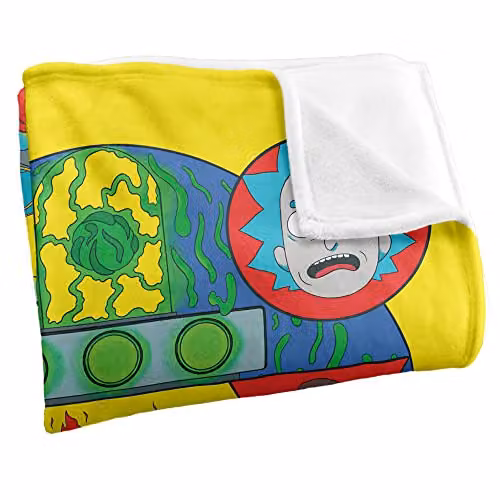 LOGOVISION Rick and Morty Vs Evil Super Soft Silky Touch Fleece Throw Blanket, Multicolour, W: 91 cm, D: 147 cm – 2