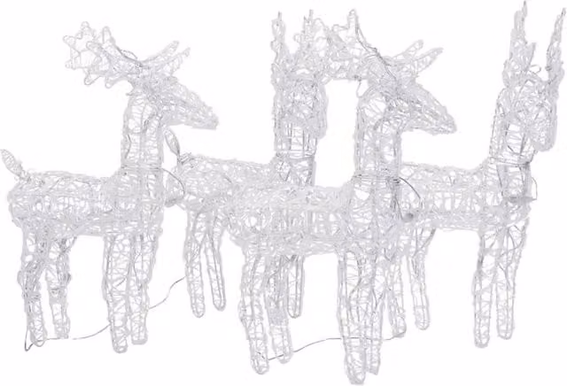 Berkfield Home Beautiful Christmas Reindeer LED Light Set, 4 Piece Multicolour Acrylic Decoration with 160 LEDs
