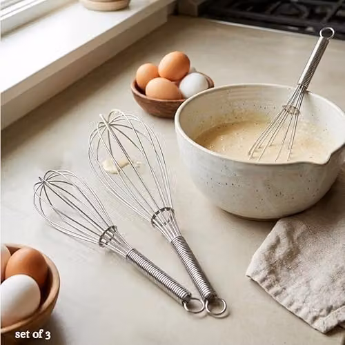 Orsina Set of 3 Stainless Steel Whisks in Silver – 2