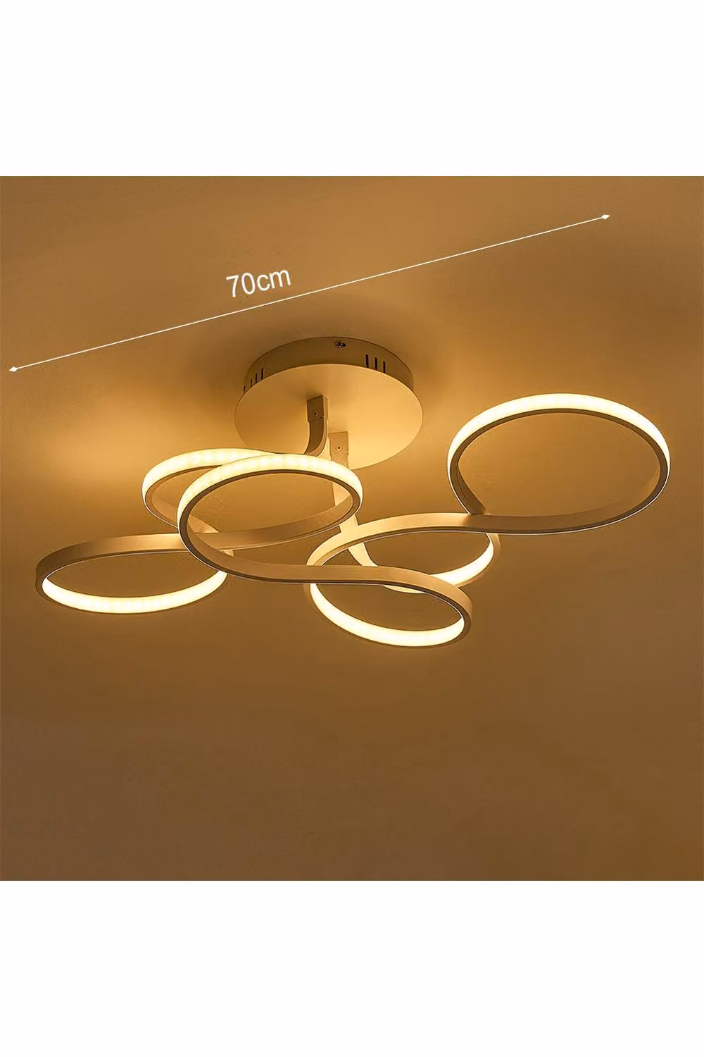 Living and Home Modern LED Ceiling Light in White and Multicolour, Diameter: 70 cm – 4