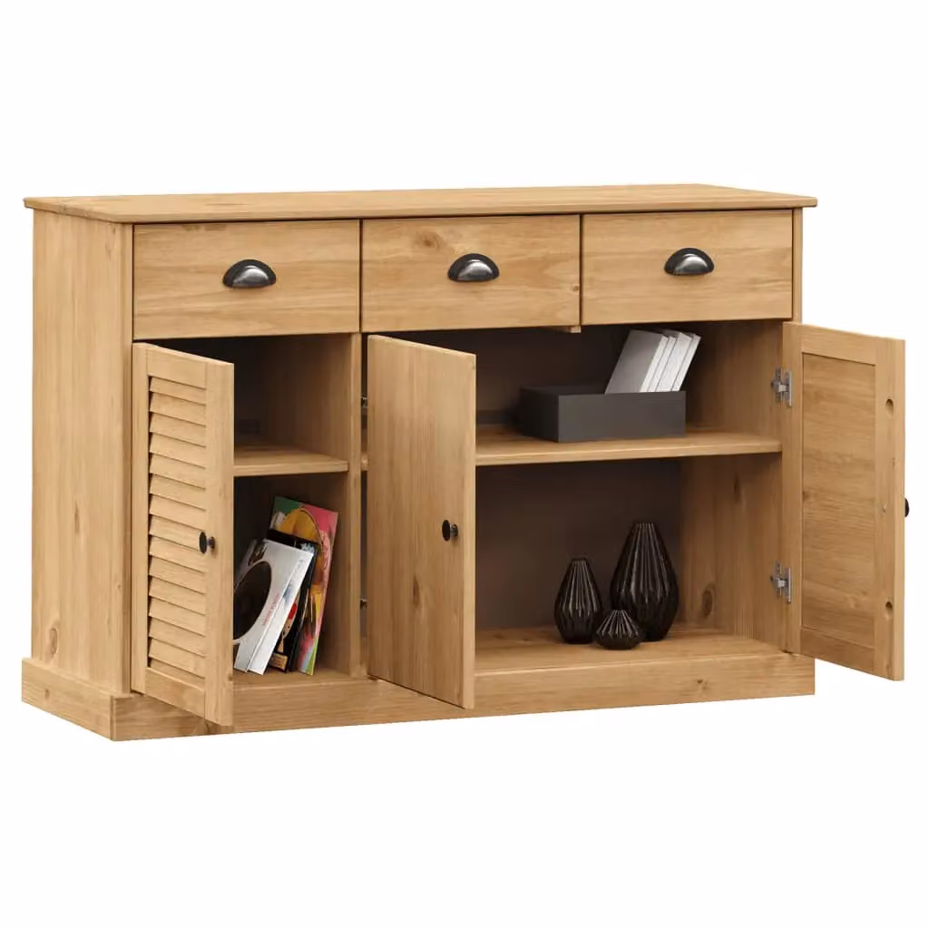 Berkfield Home VIGO Sideboard with Drawers in Brown Solid Pine Wood W/D/H: 113 x 40 x 75 cm – 2