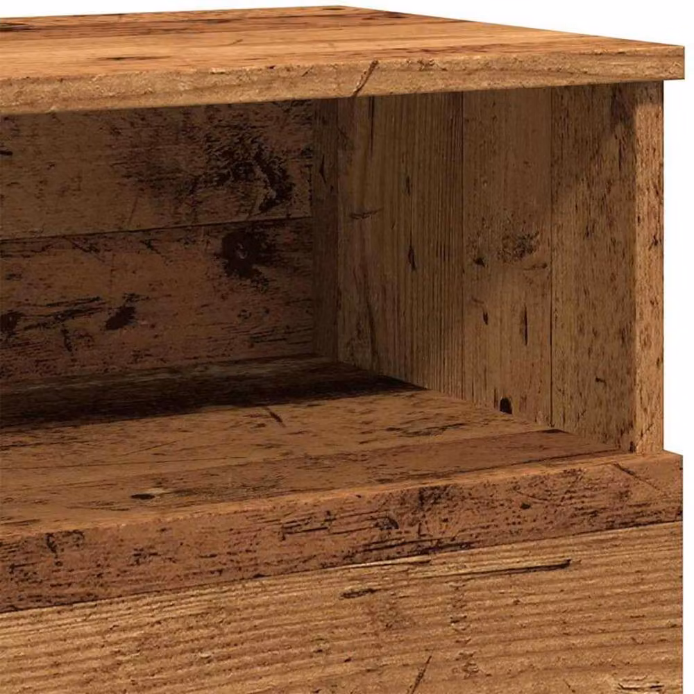 Berkfield Home Set of 2 Stylish Bedside Cabinets in Brown Old Wood, W/D/H: 50 x 32 x 60 cm – 5